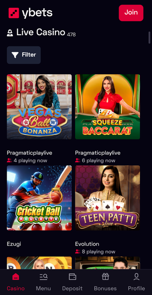 Live Games Ybets Casino